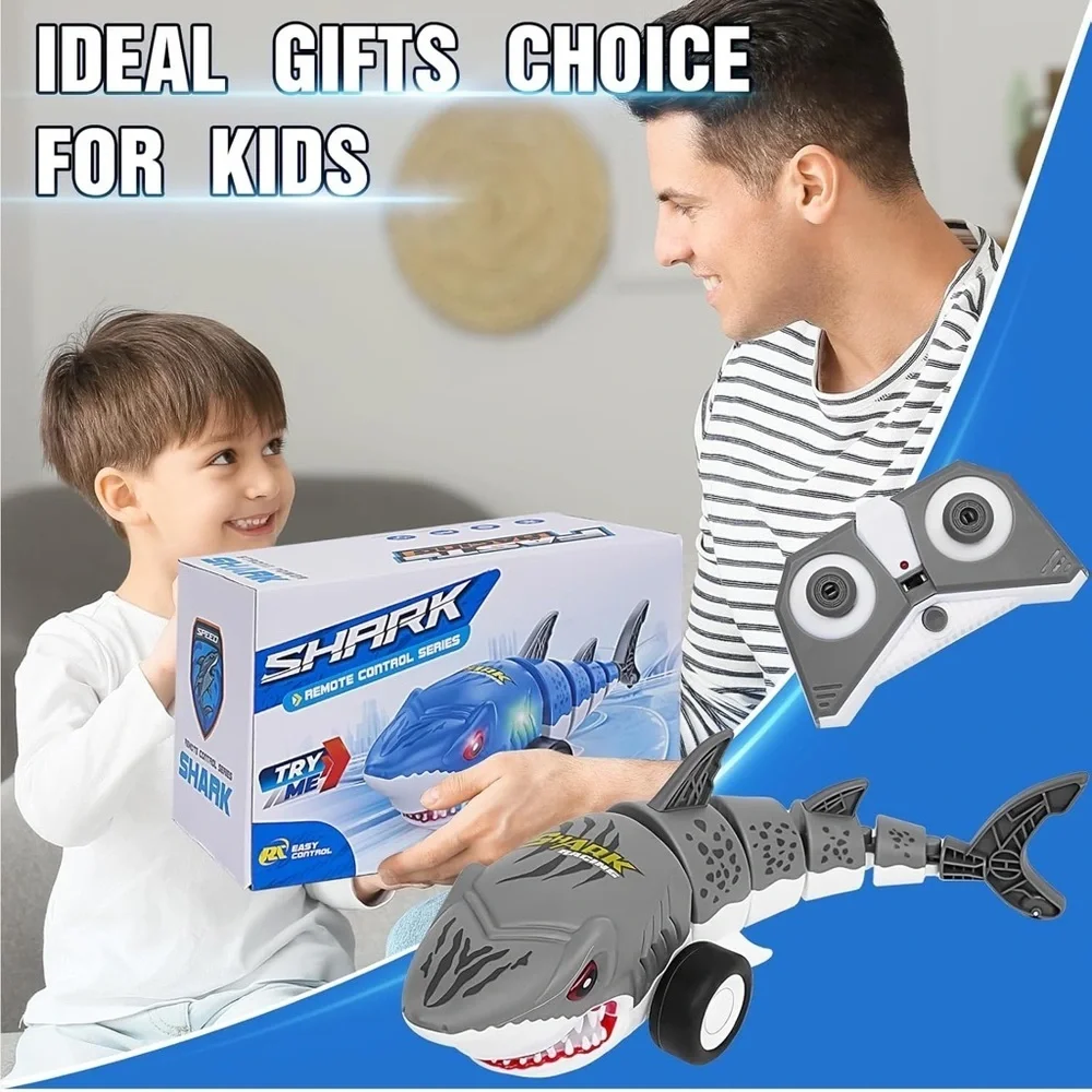 RC Remote Control Shark Car Fast Racing All Terrain Toy For Kids With Lights